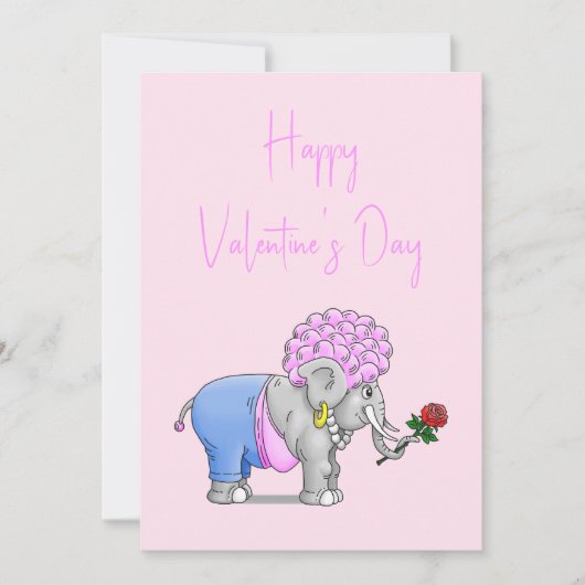 Olifanten Happy Valentijnsdag Feestdagenkaart (Voorkant)