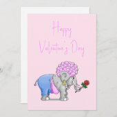 Olifanten Happy Valentijnsdag Feestdagenkaart (Voorkant / Achterkant)