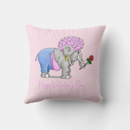 Olifanten Happy Valentijnsdag Kussen