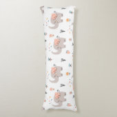 Olifanten, harten en bloemen lichaamskussen (Voorkant Verticaal)