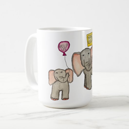 Olifanten Hebben Onze Hulp Nodig Koffiemok (Voorkant links)