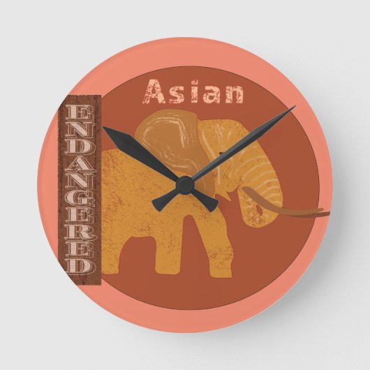 Olifanten hebben onze hulp nodig ronde klok (Voorkant)