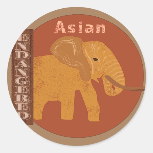 Olifanten hebben onze hulp nodig ronde sticker (Voorkant)