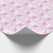 Olifanten het is een meisje roze baby shower wrap cadeaupapier (Hoek)