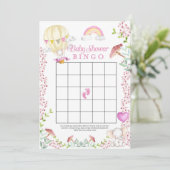 Olifanten Hete Luchtballon Baby shower Bingo spel Kaart (Staand voorkant)