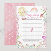 Olifanten Hete Luchtballon Baby shower Bingo spel Kaart (Voorkant / Achterkant)