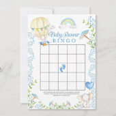 Olifanten Hete Luchtballon Baby shower Bingo spel Kaart (Voorkant)