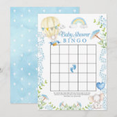 Olifanten Hete Luchtballon Baby shower Bingo spel Kaart (Voorkant / Achterkant)