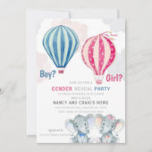 Olifanten & heteluchtballonnen Geslacht onthullen  Kaart (Voorkant)