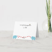 Olifanten in blauwe tweelingen Hartelijk dank Bedankkaart (Achterkant)