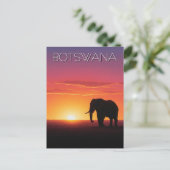 Olifanten in Botswana reizen bij zonsondergang Briefkaart (Staand voorkant)
