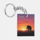 Olifanten in Botswana reizen bij zonsondergang Sleutelhanger (Voorkant Links)