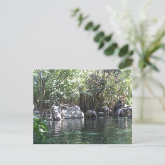 Olifanten in briefkaart (Staand voorkant)