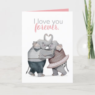 Olifanten in de liefde Wenskaart Feestdagen Kaart