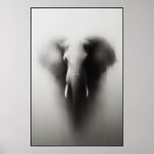 Olifanten in de mist Abstract Poster