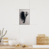 Olifanten in de mist Abstract Poster (Keuken)