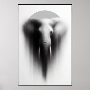 Olifanten in de mist Abstract Poster