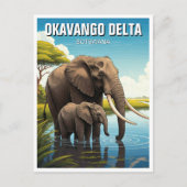 Olifanten in de Okavango Delta in Botswana Briefkaart (Voorkant)