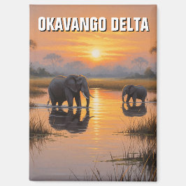 Olifanten in de Okavango Delta in Botswana Magneet