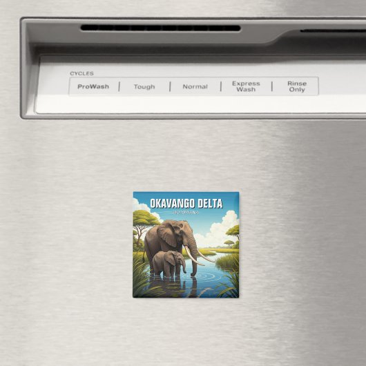 Olifanten in de Okavango Delta in Botswana Magneet (Insitu (Vaatwasser))