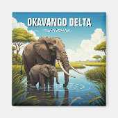 Olifanten in de Okavango Delta in Botswana Magneet (Voorkant)