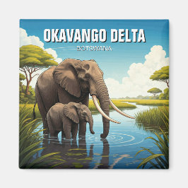 Olifanten in de Okavango Delta in Botswana Magneet