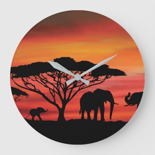Olifanten in de Serengeti Grote Klok (Voorkant)