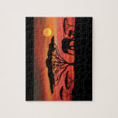 olifanten in de Serengeti Sunset Legpuzzel (Verticaal)