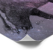 Olifanten in de winter die in Moonlight lopen Poster (Hoek)