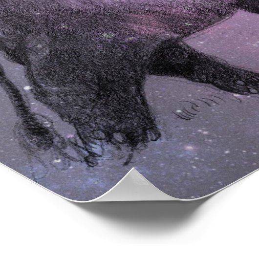 Olifanten in de winter die in Moonlight lopen Poster (Hoek)