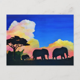 Olifanten in Dusk Briefkaart