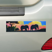 Olifanten in Dusk Bumpersticker (Op auto)