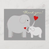 Olifanten in het grijs Dank u Briefkaart (Voorkant)
