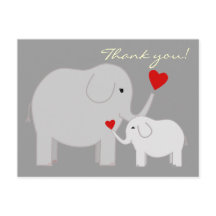 Olifanten in het grijs Dank u Briefkaart