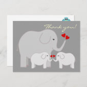 Olifanten in het grijs Dank u Briefkaart (Voorkant / Achterkant)
