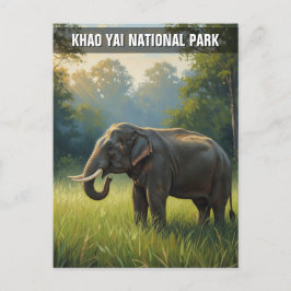 Olifanten in het Khao Yai National Park in Thailan Briefkaart