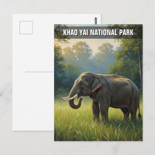 Olifanten in het Khao Yai National Park in Thailan Briefkaart (Voorkant / Achterkant)