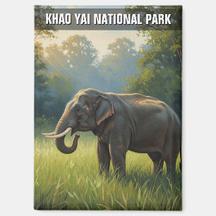 Olifanten in het Khao Yai National Park in Thailan Magneet