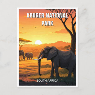 Olifanten in het Kruger National Park in Zuid-Afri Briefkaart
