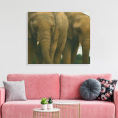 Olifanten in het licht van de savanne canvas afdruk (Insitu (Woonkamer))