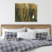 Olifanten in het licht van de savanne canvas afdruk (Insitu (Slaapkamer))