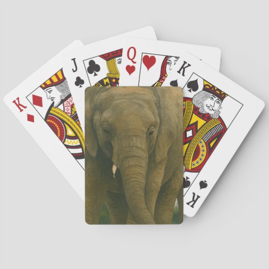 Olifanten in het licht van de savanne pokerkaarten (Achterkant)