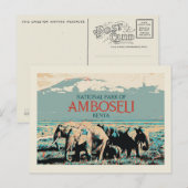 Olifanten in het natuurpark Amboseli, Kenia Briefkaart (Voorkant / Achterkant)
