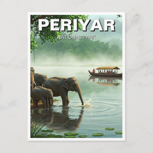 Olifanten in het Periyar National Park Briefkaart (Voorkant)
