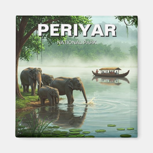 Olifanten in het Periyar National Park Magneet (Voorkant)
