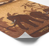 Olifanten in het Poster van de Afrikaanse Vintage  (Hoek)