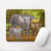Olifanten in het regenwoud Mousepad Muismat (Met muis)