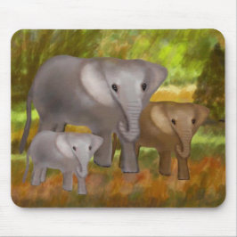 Olifanten in het regenwoud Mousepad Muismat