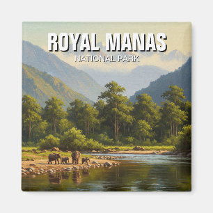 Olifanten in het Royal Manas National Park Magneet