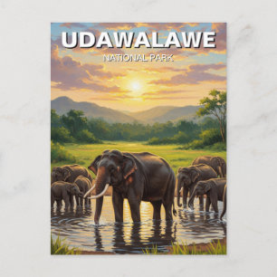Olifanten in het Udawalawe National Park in Sri La Briefkaart